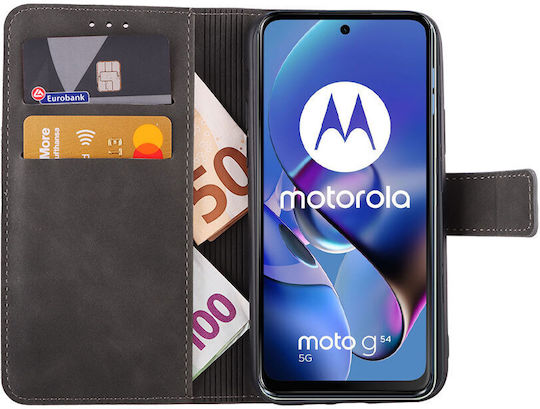 Motorola Book Δερματίνης Γκρι (Motorola Moto G54 5G)