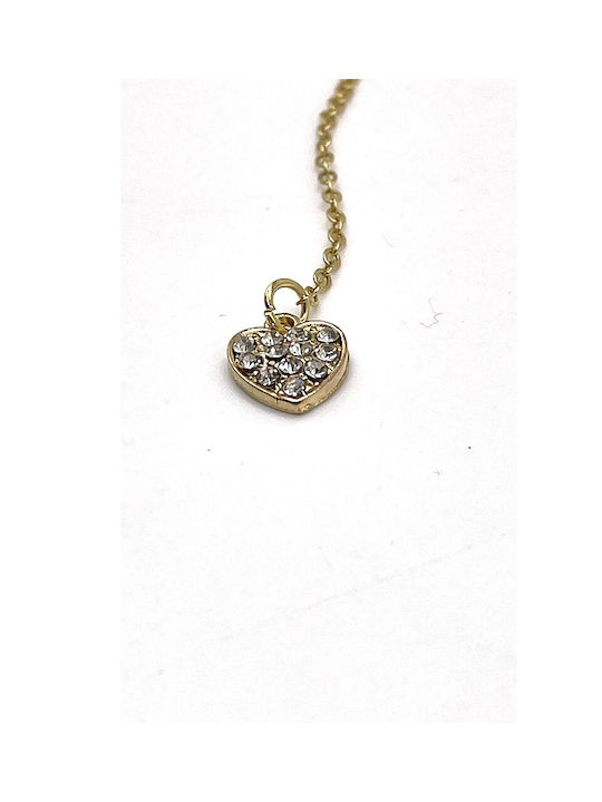 X0760hb Gold Women's Chain Necklace Chain Chain Necklace Rhinestone Rhinestone Heart