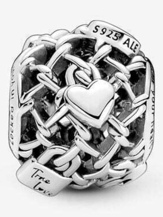 Pandora Openwork Chain Link Padlock Charm in Silver