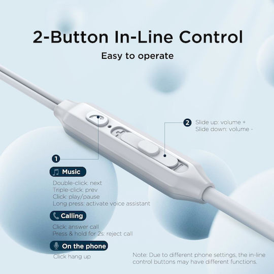 Joyroom Jr-ec06 In-ear Handsfree Ακουστικά με Βύσμα USB-C Λευκό