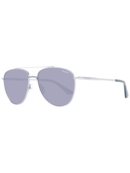 Hackett Men's Sunglasses with Silver Metal Frame and Purple Lens HSK1148-930