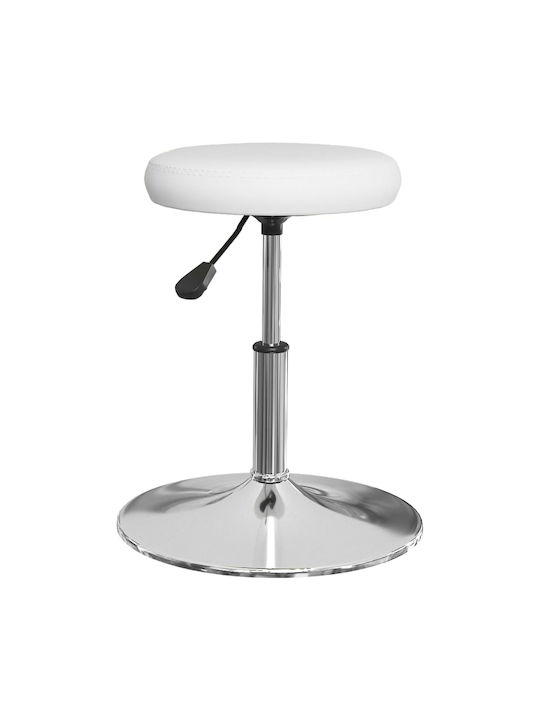 Stool For Kitchen with Adjustable Height White 2pcs