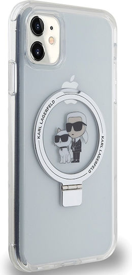 Karl Lagerfeld Karl&choupette Glitter Magsafe Back Cover Πλαστικό Λευκό (iPhone XR)