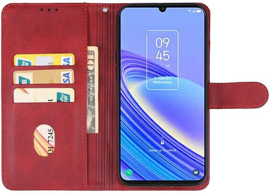 Портмоне Кожа Червен (TCL 50 SE)