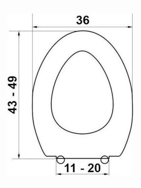 EVIOP Capri Toilet Seat Bakelite 52.5x35.5cm Beige