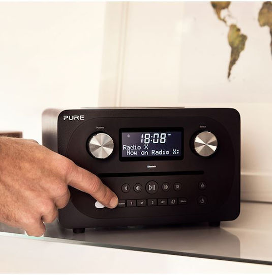 Pure Ηχοσύστημα 1.0 Evoke C-D4 BT 151080 10W με CD / Digital Media Player, WiFi και Bluetooth Μαύρο