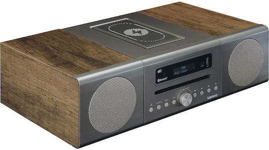 Lenco Ηχοσύστημα 2.0 MC-175 MC-175 40W με CD Player, WiFi και Bluetooth Ασημί