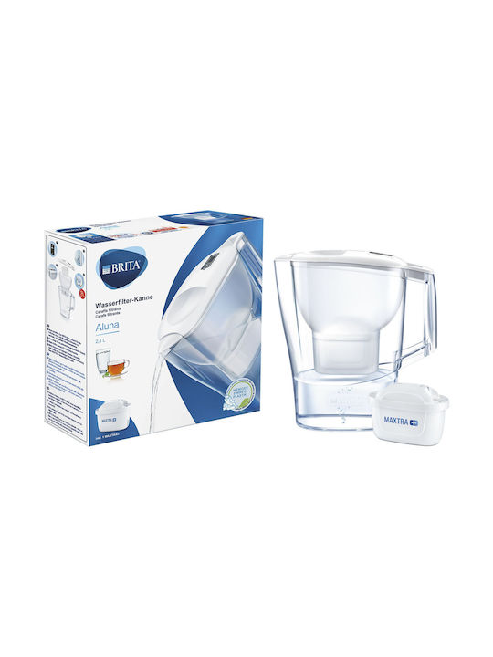 Brita Aluna Plastic Jug White with 1 Replacement Filter 2400ml