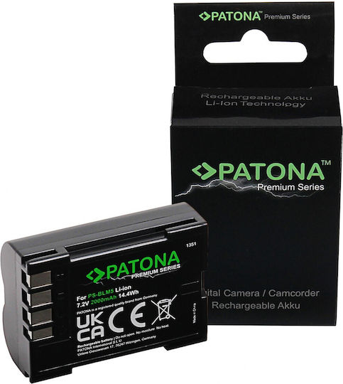 Patona Батерия за фотоапарат Blm1 Blm5 E1 E3 E5 E300 E330 E500 E510 E520 C-8080 C-7070 1351 2000mAh Съвместима с Olympus