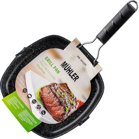 Muhler 24cm Grill Cast Aluminum with Stone Coating Muhler 24cm Grill Cast Aluminum with Stone Coating