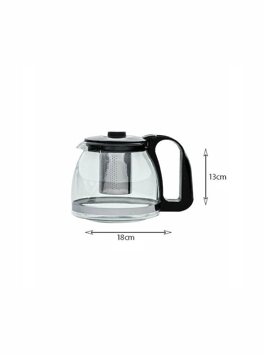 Sidirela Τσαγιέρα με Φίλτρο Γυάλινη Διάφανη 1250ml