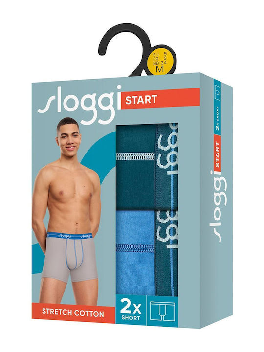 Start Short Slipuri pentru bărbați Petrol-blue 2Pachet