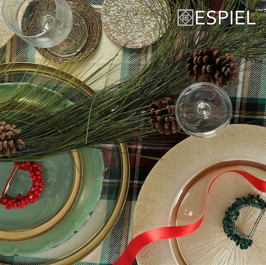 Espiel Round Coaster Plastic Gold 10cm 6pcs