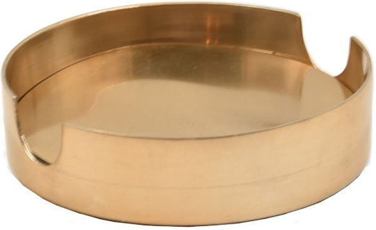 InTheBox Coal Round Coaster Metallic Gold 11cm 4pcs