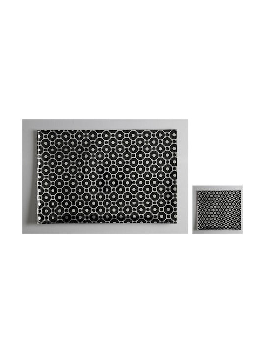 Espiel Coaster Fabric Black-Gold 10x10cm 6pcs