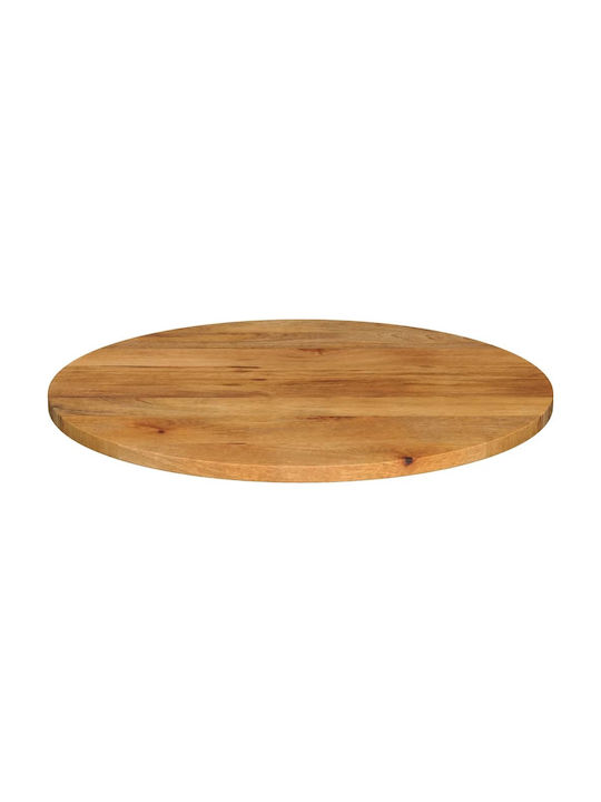 vidaXL Rund Tischoberfläche aus Massivholz in Braun Farbe 90x90x3.8cm 370081 1Stück
