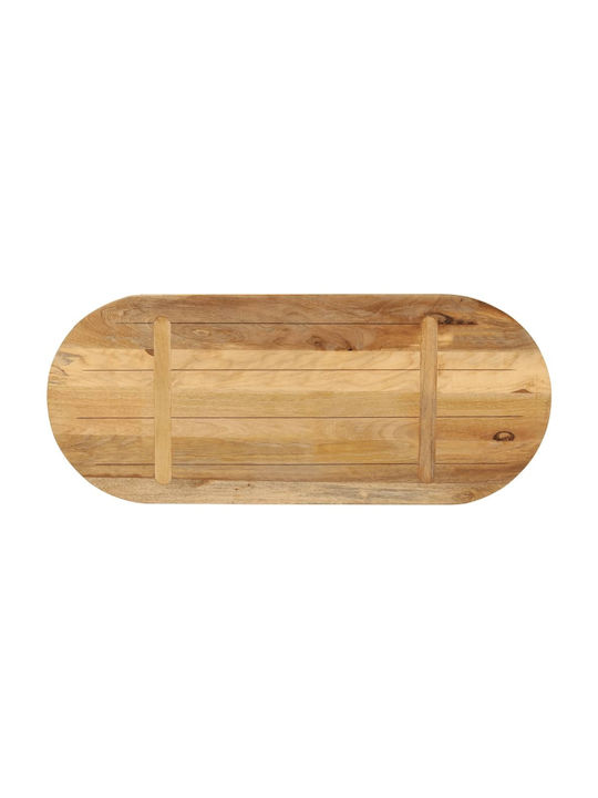 vidaXL Oval Table Surface made of Solid Wood in Brown Color 80x40x3.8cm 370112 1pcs