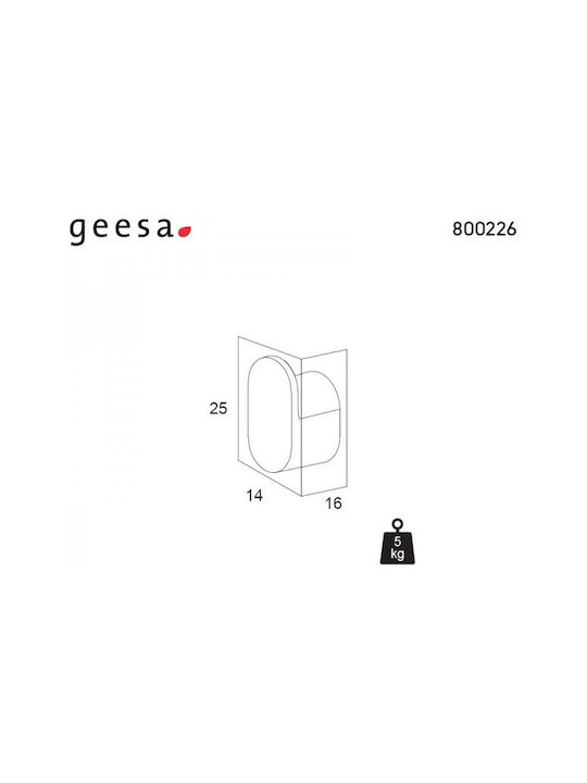 Geesa Single Wall-Mounted Bathroom Hook ​2.5x2.5cm Silver