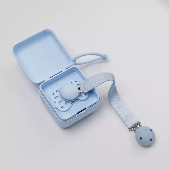 Bibs Blue Fabric Pacifier Ribbon