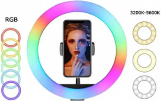 3D-26 03004 RGB 50CL RGB Ring Light 26cm with Mobile Phone Holder