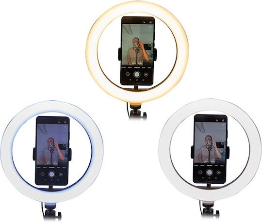 4Smarts Tripod with LED Ring Light 19cm με Επιτραπέζιο Τρίποδο και Βάση για Κινητό