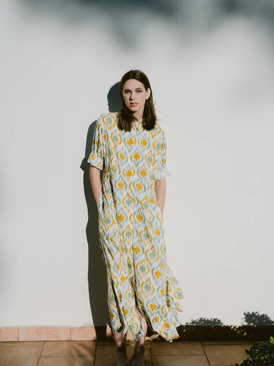 Sommer Maxi Hemdkleid Grün