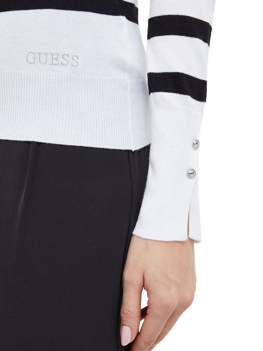 'elinor' Women's Long Sleeve Sweater Striped White