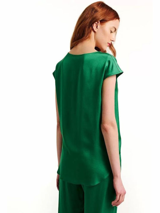 Forel Women's Blouse Satin green