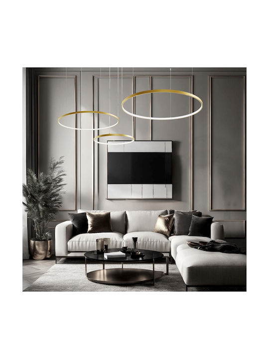 Viokef Pendant Light Gold LED with Warm to Cool White Light Rail 40x300cm