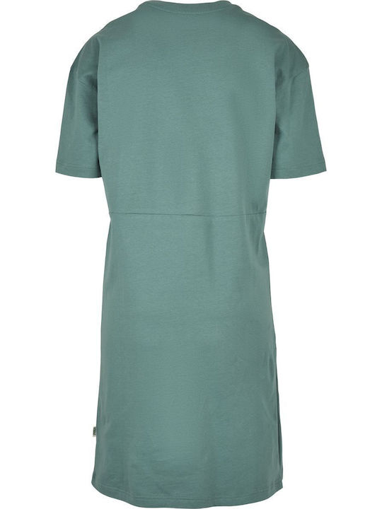 Summer Midi T-Shirt Dress Pale Leaf