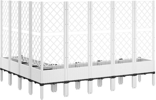 vidaXL Ζαρντινιέρα Πλαστική Λευκή 200x160x142εκ.
