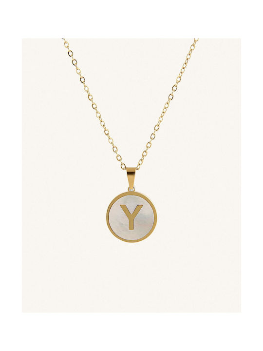 Stanstefan Necklace Pendant Monogram Y Steel