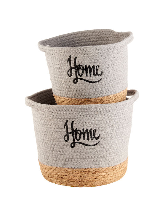 TnS Καλάθι Αποθήκευσης Bamboo Γκρι 24.5x14.5x14.5cm