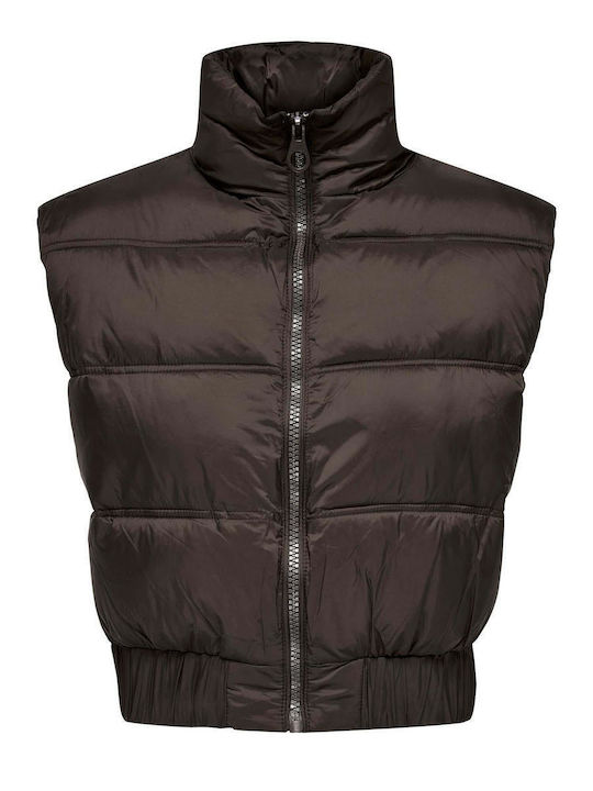 Only Kurz Damen Ärmellos Puffer Jacke Braun