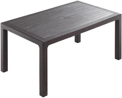 Σετ Τραπεζαρίας Εξωτερικού Χώρου Rattan 135x80x75 Καφέ 5τμχ