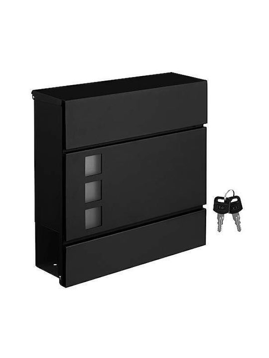 Songmics Outdoor Mailbox Metallic in Black Color 37x10.5x37cm
