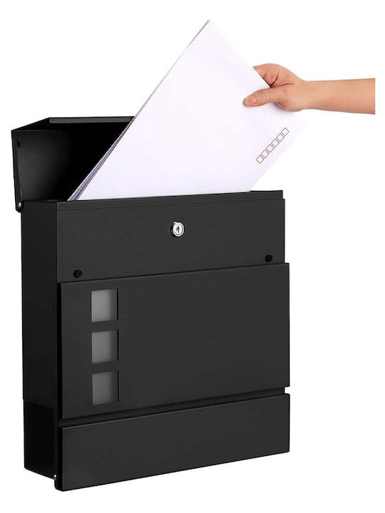 Songmics Outdoor Mailbox Metallic in Black Color 37x10.5x37cm