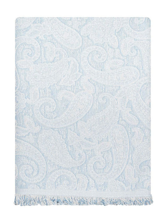 Madi Rococo Ριχτάρι Τριθέσιου Καναπέ Γούνινο 170x300εκ. Cyan