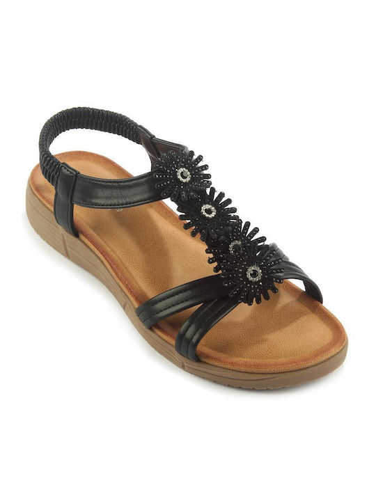 Fshoes Women's Flat Sandals in Black Color