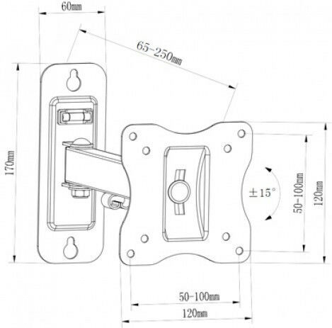 Bracket LCD 1010 Βάση Τηλεόρασης Τοίχου με Βραχίονα έως 23" και 15kg