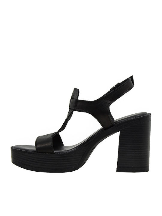 Din piele Sandale Negre