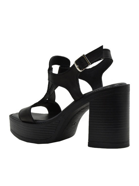 Din piele Sandale Negre