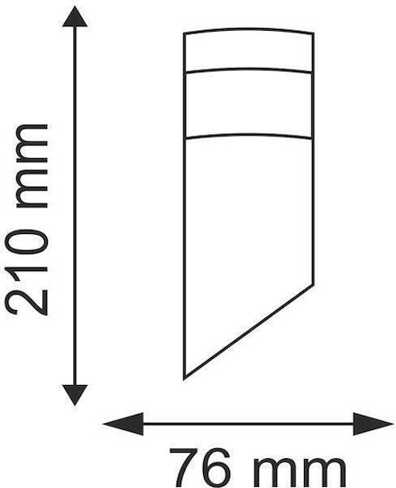 Polux Wandmontiertes Außenbeleuchtung LED 3.6W 6500K 7.6x7.6x21cm Polux Wandmontiertes Außenbeleuchtung LED 3.6W 6500K 7.6x7.6x21cm