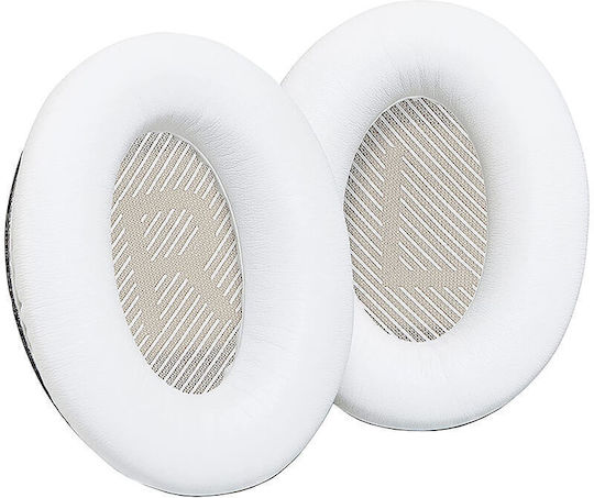 Set 2 Perne Edman pentru Urechi Bose Quietcomfort 35 35 II QC35 QC35 II Spumă cu Memorie Piele Ecologică Albă