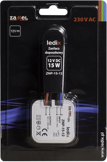 Zamel LED Захранване IP20 Мощност 15W с Изходно Напрежение 12V