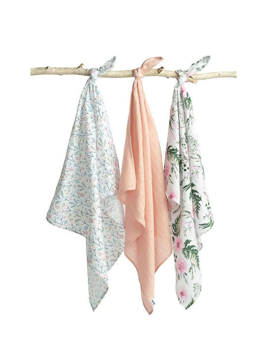 Sensillo Muslin Swaddle Wraps Pink Pink 70x80cm. 3pcs