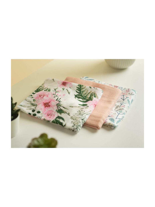 Sensillo Muslin Swaddle Wraps Pink Pink 70x80cm. 3pcs