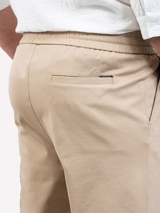 Trousers Elastic in Regular Fit Tabac Brown
