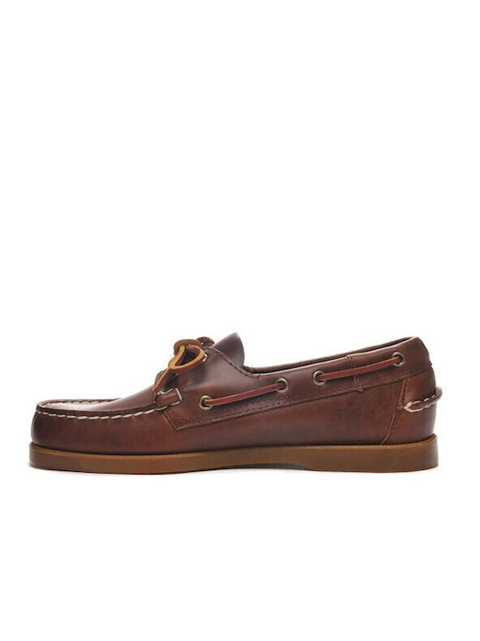 Men's Leather Boat Shoes Brown
