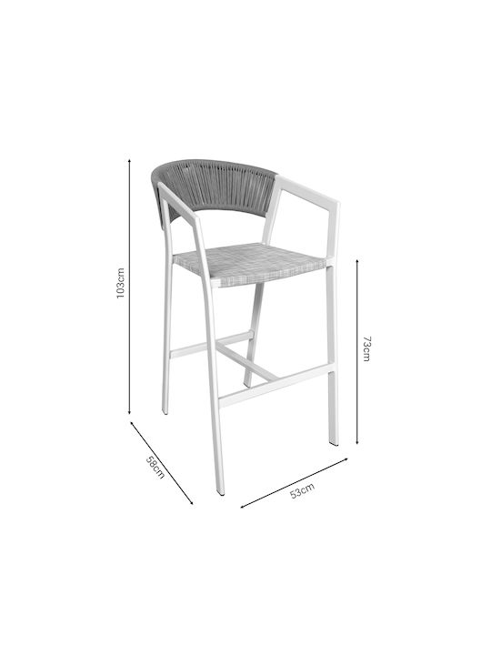 Scaun De Exterior Din Aluminiu Phoenix Alb 53x58x103cm